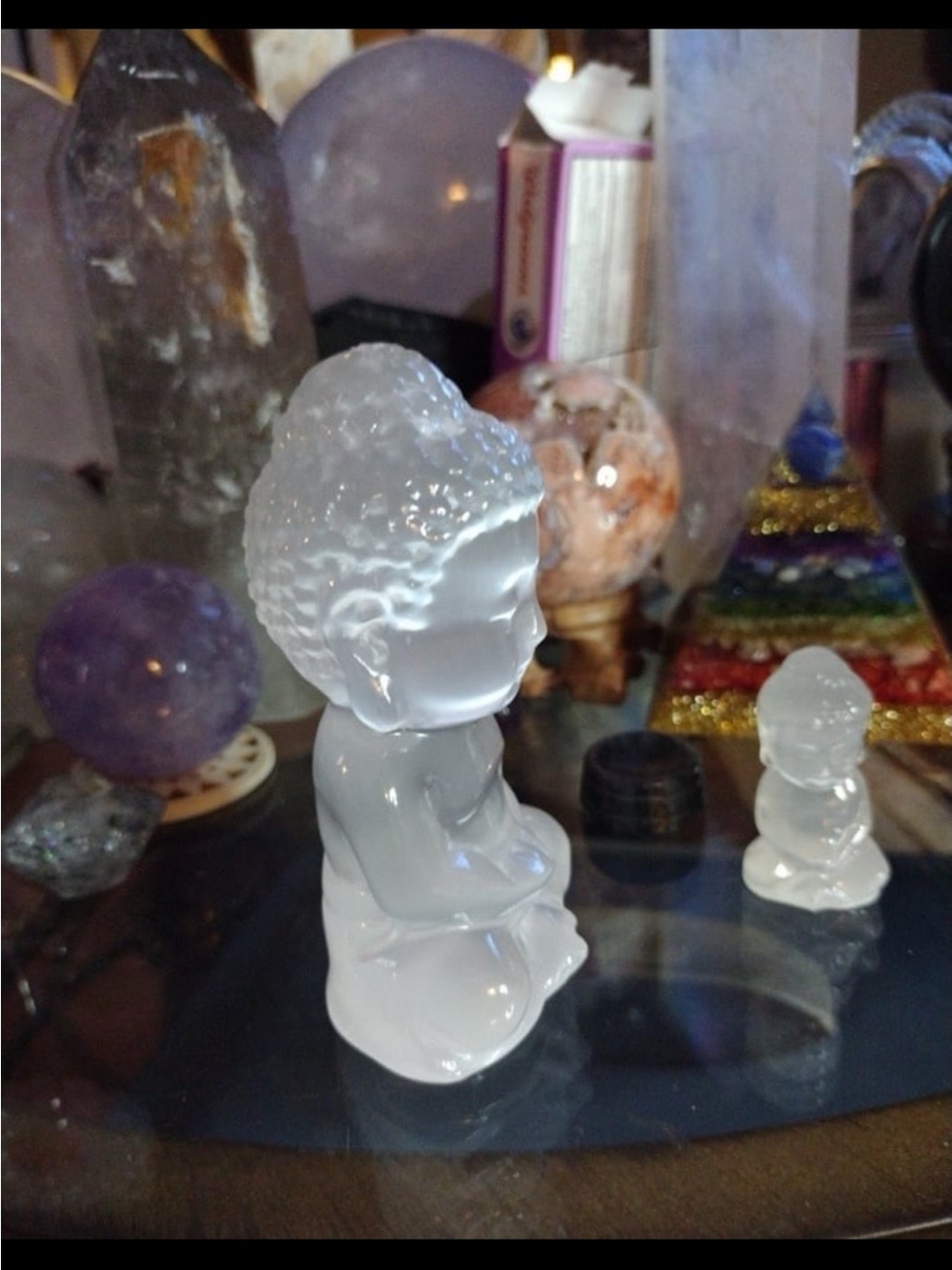 Satin Spar Buddha Carving - Picture 3 of 10